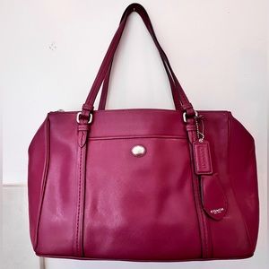 Coach Leather Peyton handbag satchel shoulder bag Merlot purse carryon travel
